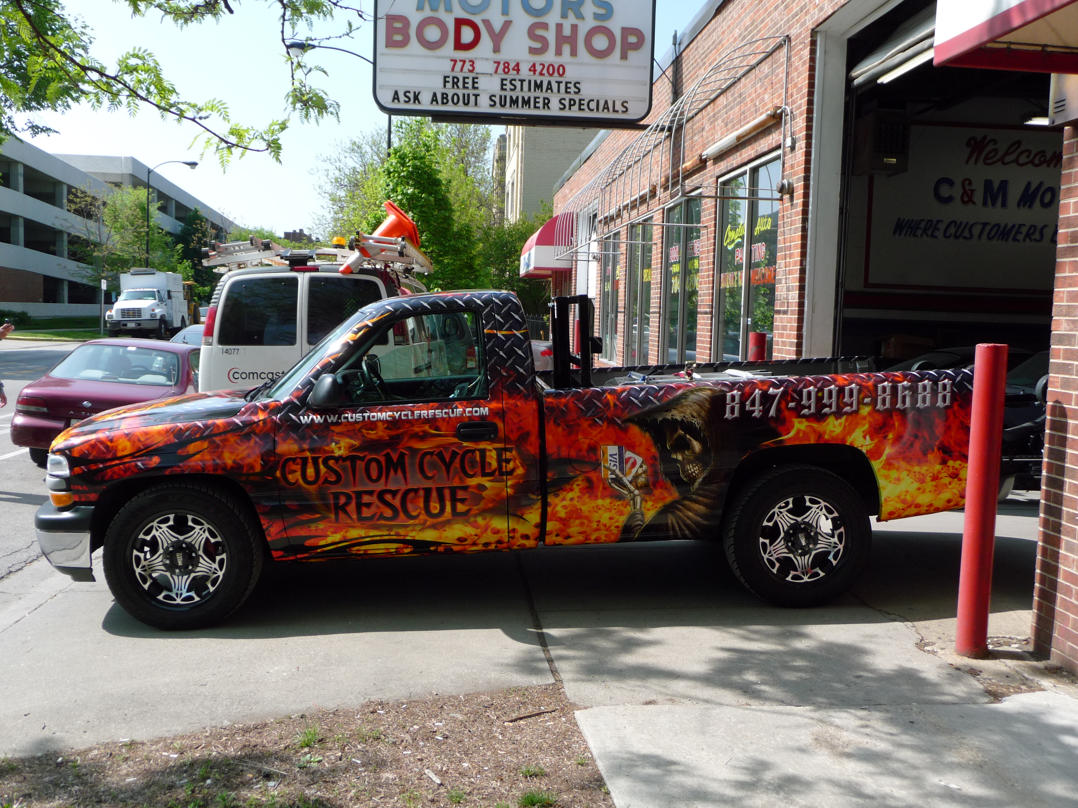 Trucks graphics installation 1